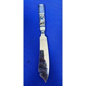 Antique Georg Jensen Scroll Pattern 1910-1925 10 1/8” Sterling Silver Cake Knife